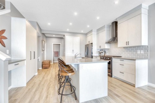 840 Seton Circle Se, Calgary, AB - Indoor Photo Showing Kitchen With Upgraded Kitchen