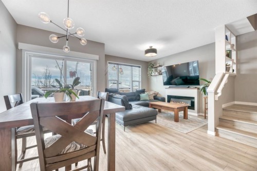 840 Seton Circle Se, Calgary, AB - Indoor With Fireplace