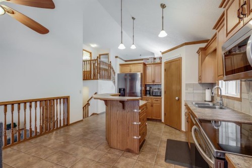 45 Thornfield Close Se, Airdrie, AB - Indoor Photo Showing Kitchen With Double Sink