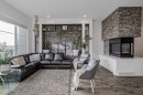 701 13A Street Ne, Calgary, AB  - Indoor Photo Showing Living Room With Fireplace 