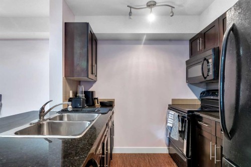 318-7210 80 Avenue Ne, Calgary, AB - Indoor Photo Showing Kitchen With Double Sink