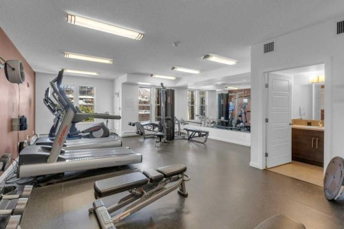 207-207 Sunset Drive, Cochrane, AB - Indoor Photo Showing Gym Room
