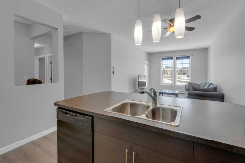 207-207 Sunset Drive, Cochrane, AB - Indoor Photo Showing Kitchen With Double Sink