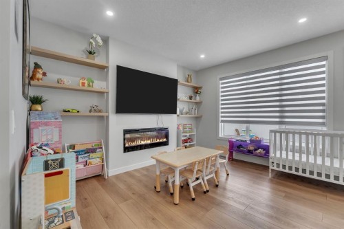 3608 Cornerstone Boulevard Ne, Calgary, AB - Indoor With Fireplace