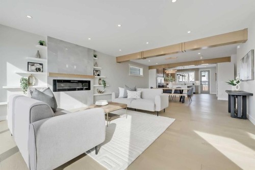 49 Rockhaven Green Nw, Calgary, AB - Indoor Photo Showing Living Room With Fireplace