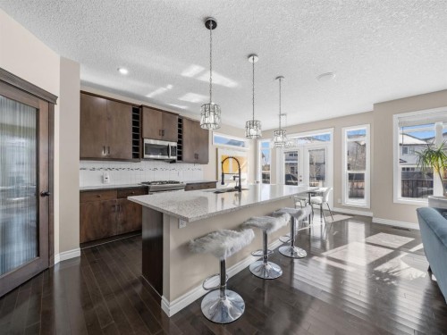 91 Silverado Ridge Crescent Sw, Calgary, AB - Indoor Photo Showing Kitchen With Upgraded Kitchen
