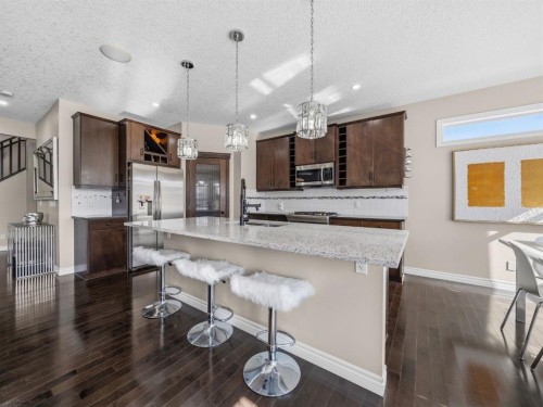 91 Silverado Ridge Crescent Sw, Calgary, AB - Indoor Photo Showing Kitchen With Upgraded Kitchen