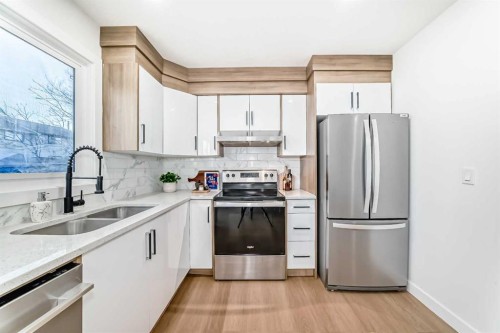 200 Falworth Way Ne, Calgary, AB - Indoor Photo Showing Kitchen With Double Sink