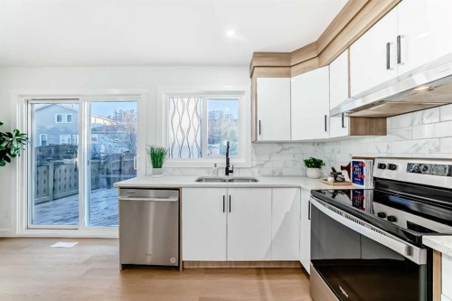 200 Falworth Way Ne, Calgary, AB - Indoor Photo Showing Kitchen With Double Sink With Upgraded Kitchen