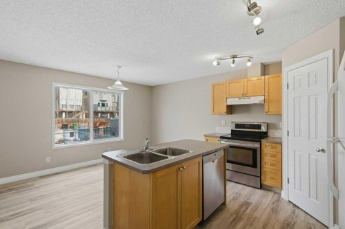 99 Covepark Square Ne, Calgary, AB - Indoor Photo Showing Kitchen With Stainless Steel Kitchen With Double Sink