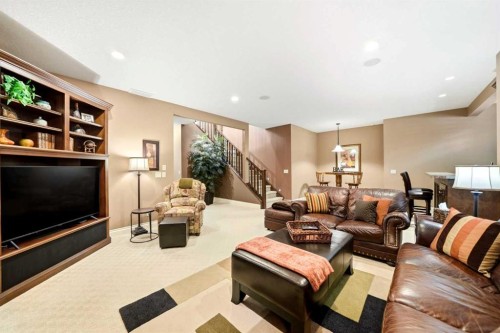 21 Evergreen Row Sw, Calgary, AB - Indoor Photo Showing Living Room