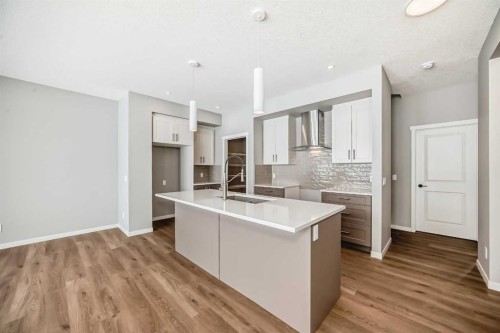 53 Bartlett Way Se, Calgary, AB - Indoor Photo Showing Kitchen With Double Sink With Upgraded Kitchen