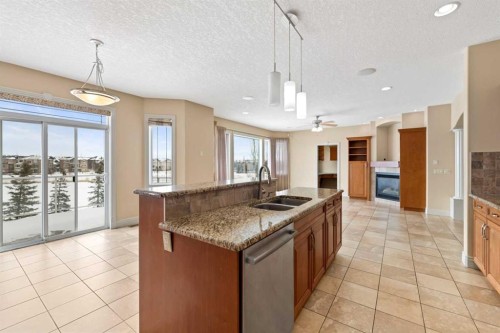 28 Panatella Manor Nw, Calgary, AB - Indoor Photo Showing Kitchen With Double Sink