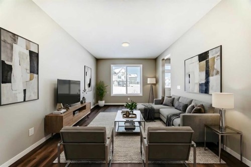 1314 Mahogany Boulevard Se, Calgary, AB - Indoor Photo Showing Living Room