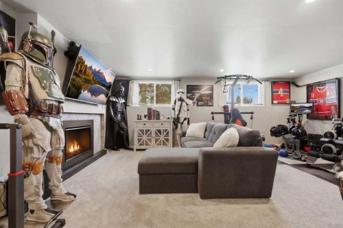 1015 Maplecroft Road Se, Calgary, AB - Indoor With Fireplace