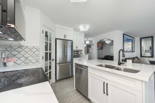 8430 Saddleridge Drive Ne, Calgary, AB - Indoor Photo Showing Kitchen With Stainless Steel Kitchen With Double Sink