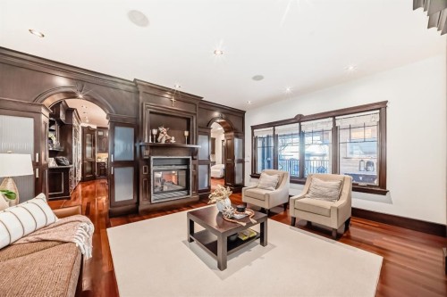 1840 Westmount Boulevard Nw, Calgary, AB - Indoor Photo Showing Living Room With Fireplace