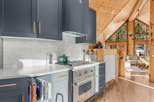 521 Silvertip Road, Canmore, AB - Indoor Photo Showing Kitchen With Upgraded Kitchen