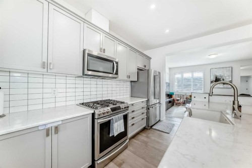 372 Carrington Way Nw, Calgary, AB - Indoor Photo Showing Kitchen With Stainless Steel Kitchen With Upgraded Kitchen