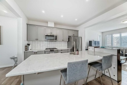372 Carrington Way Nw, Calgary, AB - Indoor Photo Showing Kitchen With Stainless Steel Kitchen With Upgraded Kitchen