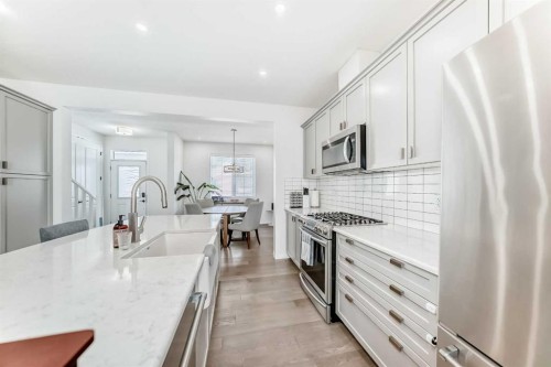 372 Carrington Way Nw, Calgary, AB - Indoor Photo Showing Kitchen With Stainless Steel Kitchen With Upgraded Kitchen