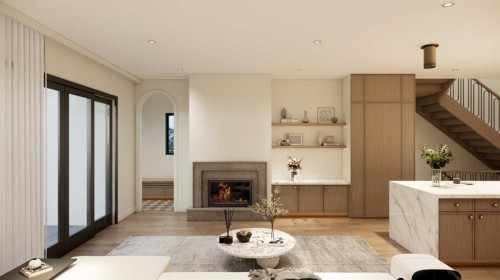 730 25 Avenue Nw, Calgary, AB - Indoor Photo Showing Living Room With Fireplace