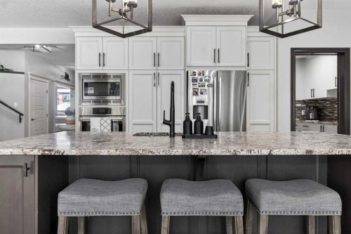 264 Stonemere Close, Chestermere, AB - Indoor Photo Showing Kitchen With Upgraded Kitchen