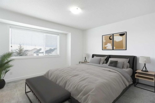 438 Copperstone Manor Se, Calgary, AB - Indoor Photo Showing Bedroom