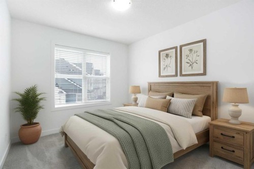 438 Copperstone Manor Se, Calgary, AB - Indoor Photo Showing Bedroom