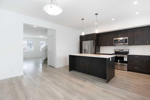 438 Copperstone Manor Se, Calgary, AB - Indoor Photo Showing Kitchen With Stainless Steel Kitchen With Upgraded Kitchen