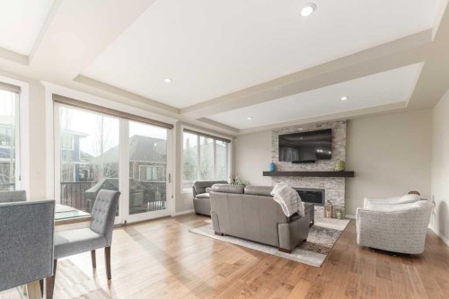 84 Aspen Summit Circle Sw, Calgary, AB - Indoor With Fireplace