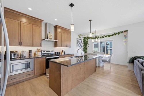 1448 Bayview Point Sw, Airdrie, AB - Indoor Photo Showing Kitchen With Upgraded Kitchen