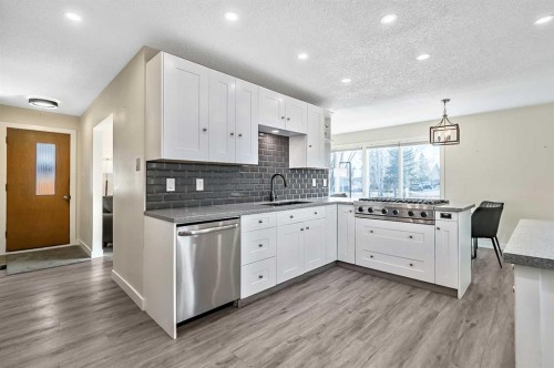 222 Springwood Place Sw, Calgary, AB - Indoor Photo Showing Kitchen With Upgraded Kitchen