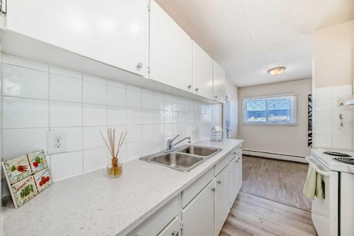 402-319 2 Avenue, Strathmore, AB - Indoor Photo Showing Kitchen With Double Sink