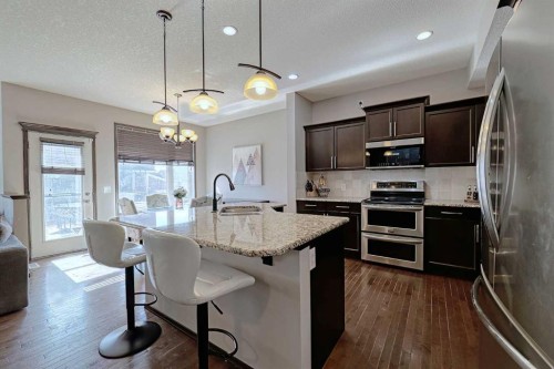 133 Evanspark Circle Nw, Calgary, AB - Indoor Photo Showing Kitchen With Stainless Steel Kitchen With Upgraded Kitchen