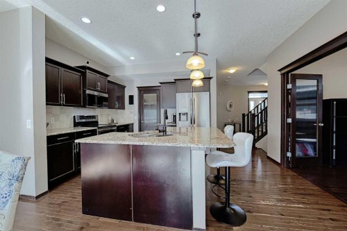 133 Evanspark Circle Nw, Calgary, AB - Indoor Photo Showing Kitchen With Stainless Steel Kitchen With Upgraded Kitchen
