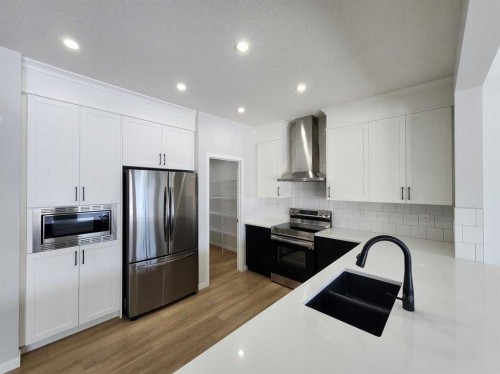 365 Edith Road Nw, Calgary, AB - Indoor Photo Showing Kitchen With Stainless Steel Kitchen With Double Sink With Upgraded Kitchen