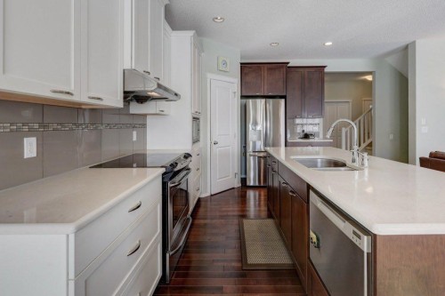 136 Chaparral Valley Terrace Se, Calgary, AB - Indoor Photo Showing Kitchen With Stainless Steel Kitchen With Upgraded Kitchen