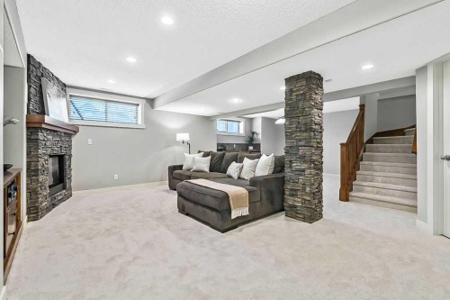 87 Chaparral Grove Se, Calgary, AB - Indoor With Fireplace