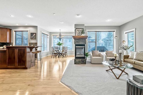 87 Chaparral Grove Se, Calgary, AB - Indoor Photo Showing Living Room With Fireplace