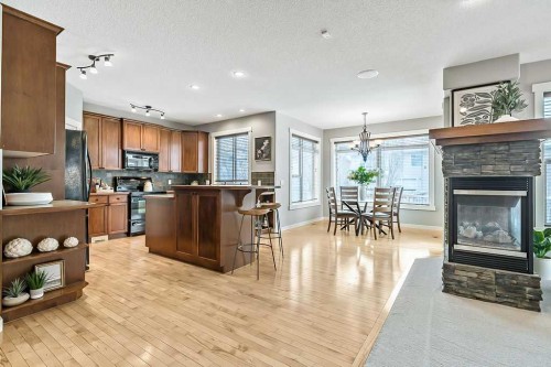 87 Chaparral Grove Se, Calgary, AB - Indoor Photo Showing Other Room With Fireplace