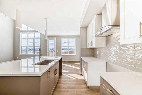 1093 Sawgrass Link Nw, Airdrie, AB - Indoor Photo Showing Kitchen With Double Sink