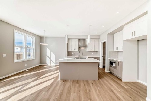 1093 Sawgrass Link Nw, Airdrie, AB - Indoor Photo Showing Kitchen With Double Sink