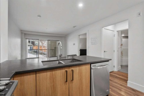 110-510 Edmonton Trail Ne, Calgary, AB - Indoor Photo Showing Kitchen With Double Sink
