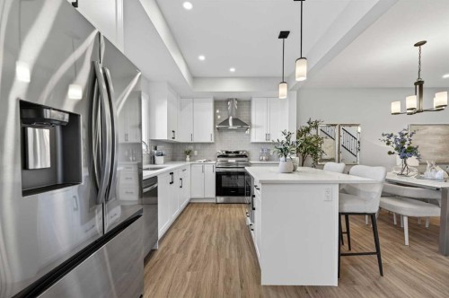 420 Lewiston Landing Ne, Calgary, AB - Indoor Photo Showing Kitchen With Stainless Steel Kitchen With Upgraded Kitchen