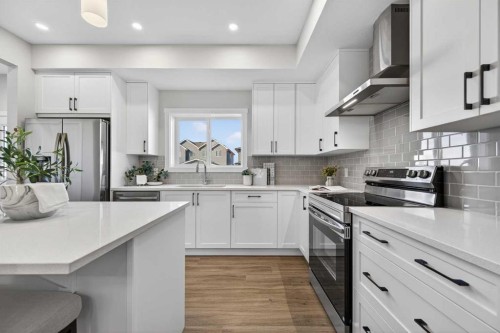 420 Lewiston Landing Ne, Calgary, AB - Indoor Photo Showing Kitchen With Upgraded Kitchen