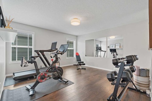 11 Mount Rae Heights, Okotoks, AB - Indoor Photo Showing Gym Room