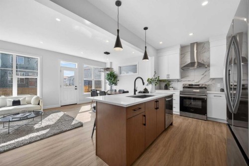 473 Lewiston Landing Ne, Calgary, AB - Indoor Photo Showing Kitchen With Stainless Steel Kitchen With Upgraded Kitchen