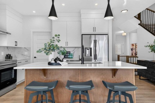 473 Lewiston Landing Ne, Calgary, AB - Indoor Photo Showing Kitchen With Stainless Steel Kitchen With Upgraded Kitchen