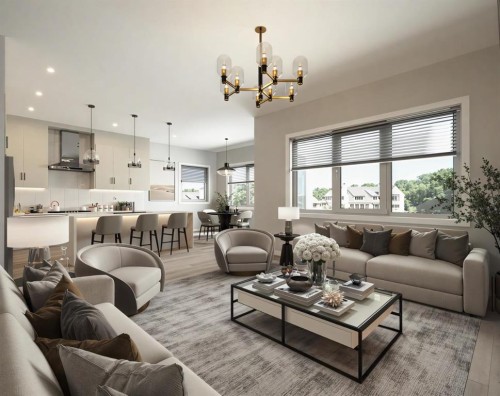 14 Bridges Way, Langdon, AB - Indoor Photo Showing Living Room